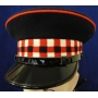 Red, White and Black Diced Bank Peaked Cap